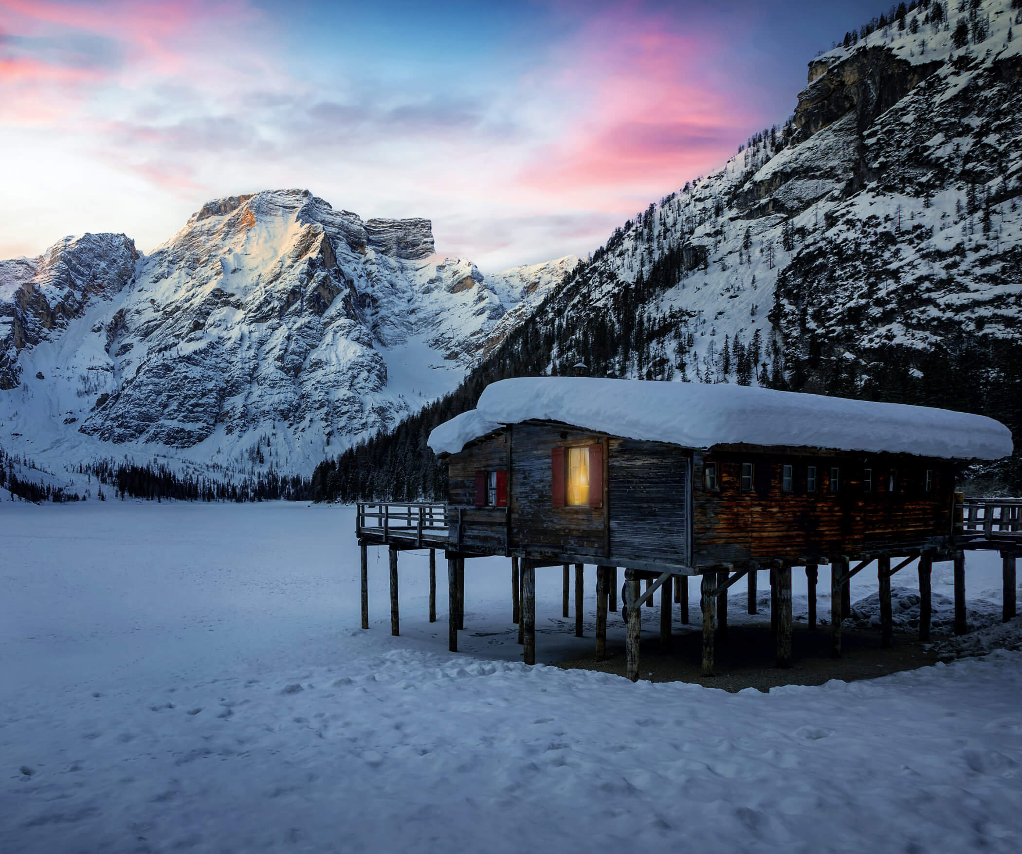 Natale in montagna al Lago di Braies